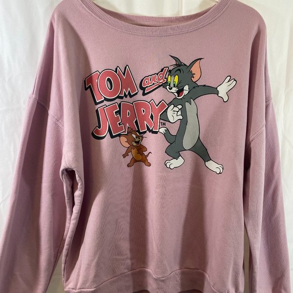 Tom and Jerry Pink Long Sleeve Pullover Sweatshirt EUC Women's Size XXL - Picture 7 of 12